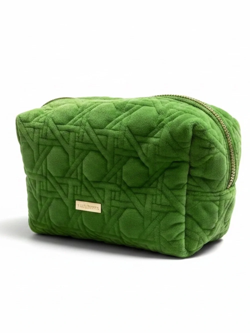 Lilly Pulitzer Gold Quilted Zipper Pouches, Cute Cosmetic Case for Women, Travel